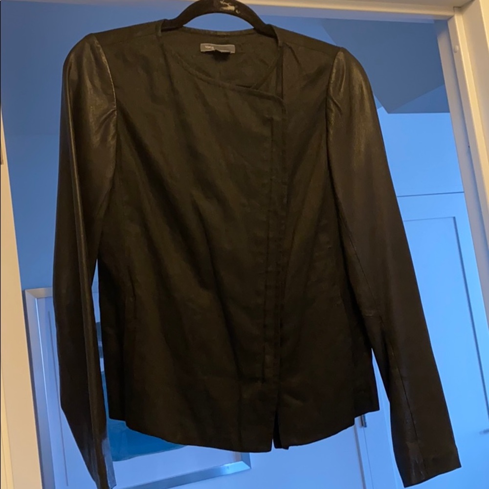 Vince Linen and Leather Jacket